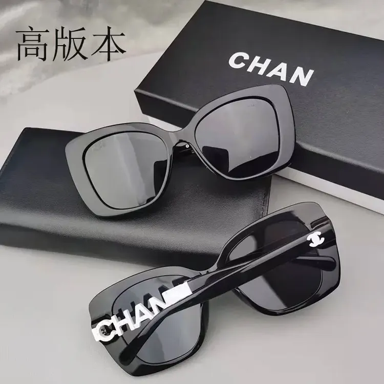 新款墨镜镶钻字母镜腿女ch5422圆脸显瘦防紫外线太阳