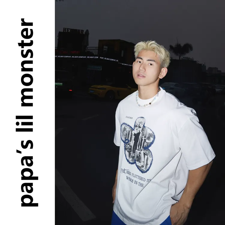 PAPASLILMONSTER美式复古嘻哈潮牌短袖T恤设计感小众宽松休闲半袖