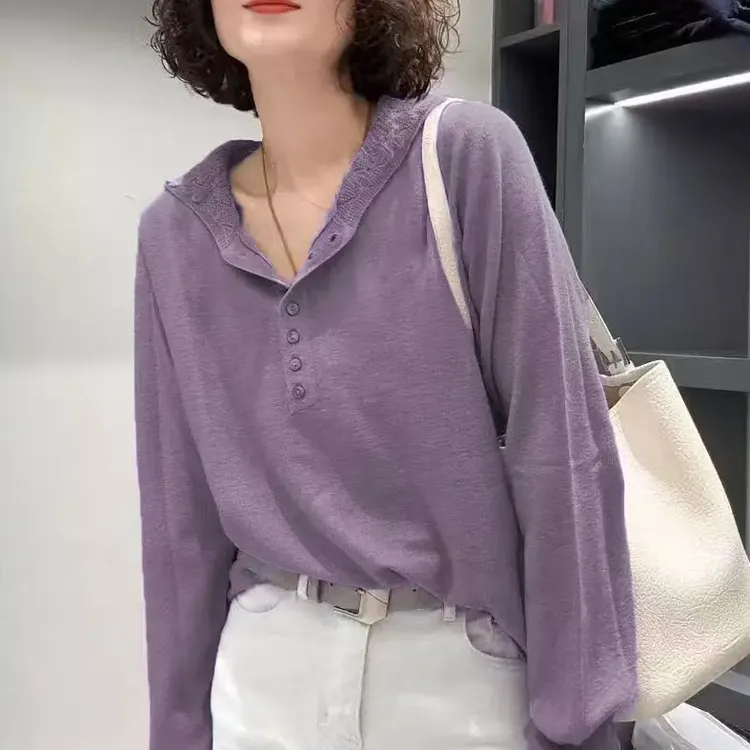春季赞礼~精致百搭 蚕丝羊毛精纺镂空针织连帽衫 洋气穿搭衣服女