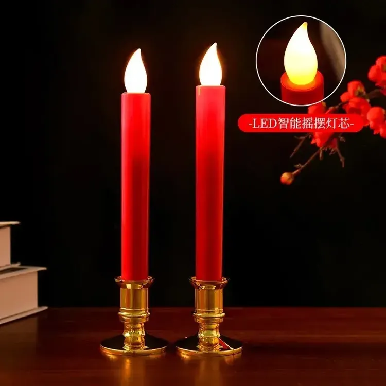 【八件套】喜庆创意电子蜡烛灯家用发光电池仿真蜡烛节日装饰品商品图