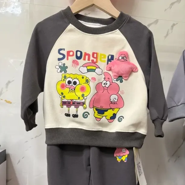 8814男女童秋季休闲风厚款常规款秋冬套装春季春秋卡通