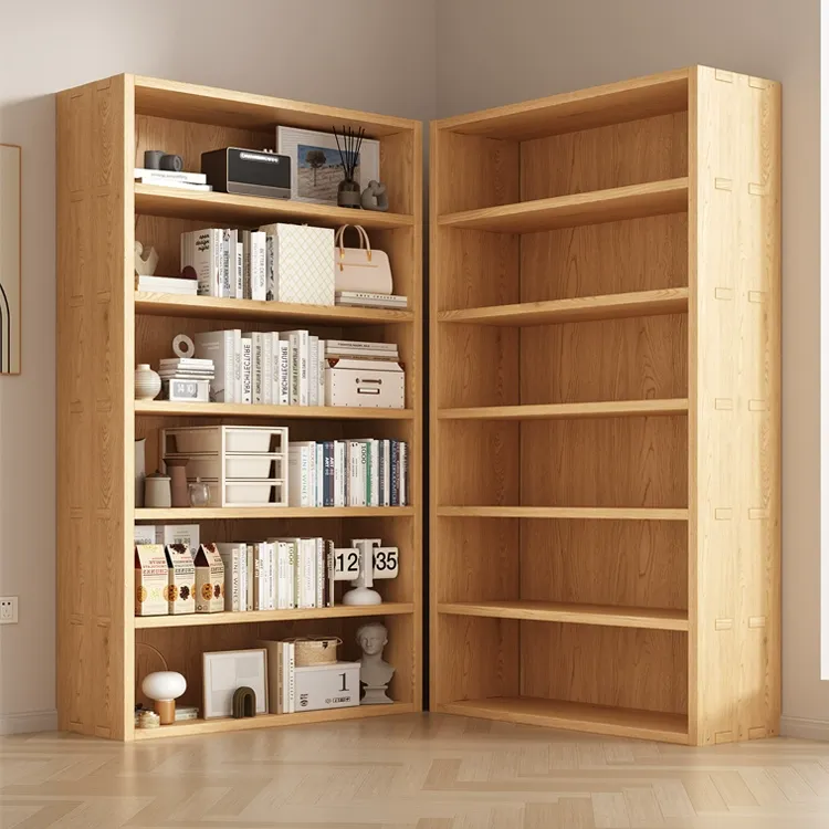 书柜储物柜一体靠墙小柜子实木客厅收纳柜网红落地书架办公室书柜