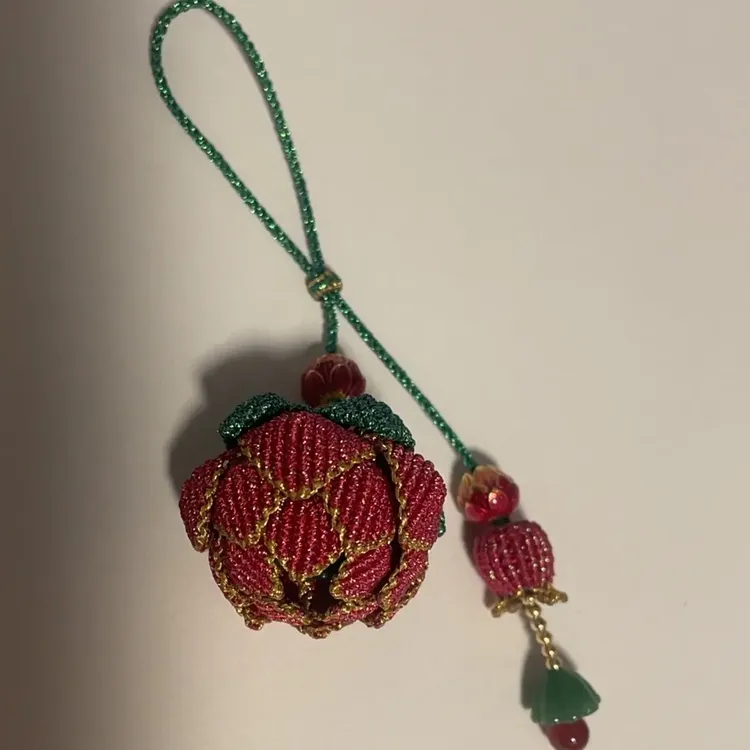 纯手工编织莲花汽车钥匙扣挂件diy可爱精致手机链包挂饰成品包邮