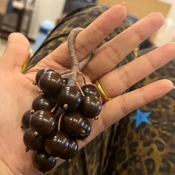 手工编绳葡萄串茶道配件大红酸枝交趾黄檀特定规格手工编珠