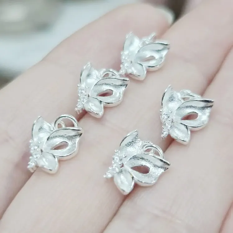 925银合成锆石银制品 （上新）手工编绳定制配件扣子吊坠银制品时尚