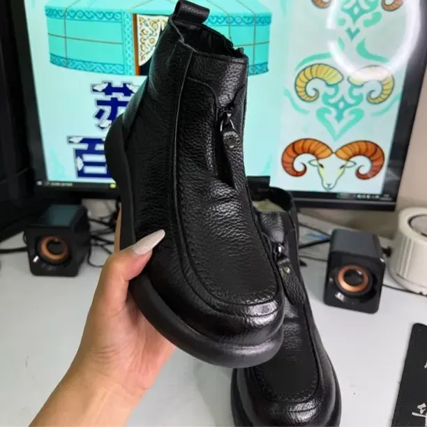 防滑百搭短靴冬季加绒2069