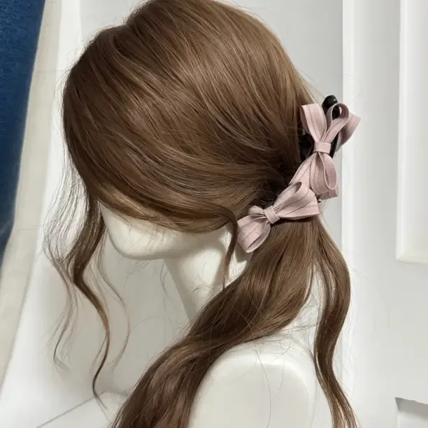 魔力多多烟粉紫蝴蝶结香蕉夹ins百搭香蕉夹原创发夹新款香蕉夹