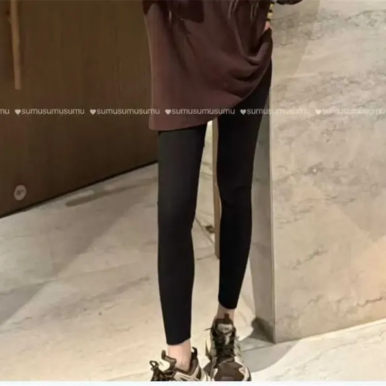 保暖收腹提臀高腰弹力舒适打底裤黑色秋冬冬季鲨鱼裤可外外穿7966