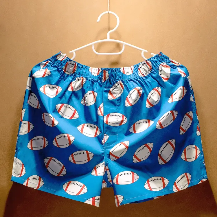 阿罗裤男2025新款潮流时尚印花平角裤纯棉100%全棉家居休闲睡裤衩