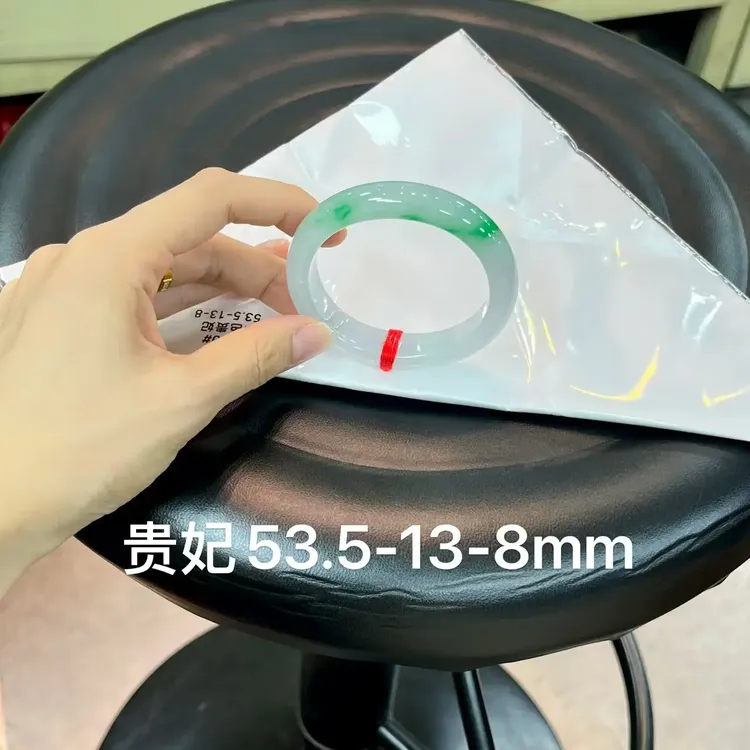 翡翠冰飘阳绿贵妃手镯种老水足起光透亮肉质细腻颜色鲜艳女神范