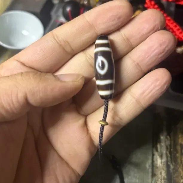 铜石英石吊坠 西藏藏式三眼天珠对孔尺寸颈饰