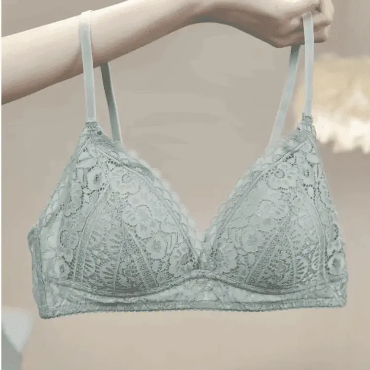 内衣文胸专用文胸薄款三角杯海棠花蕾丝不空杯跑杯无钢圈乐乐轻奢