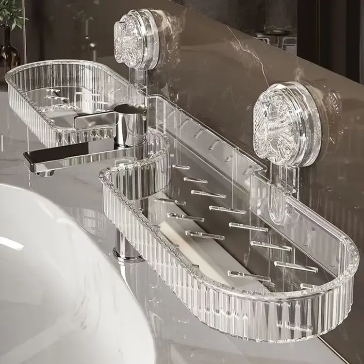 【现货】卫生间厨房置物架免打孔洗漱台镜柜壁挂化妆品葱姜蒜收纳架