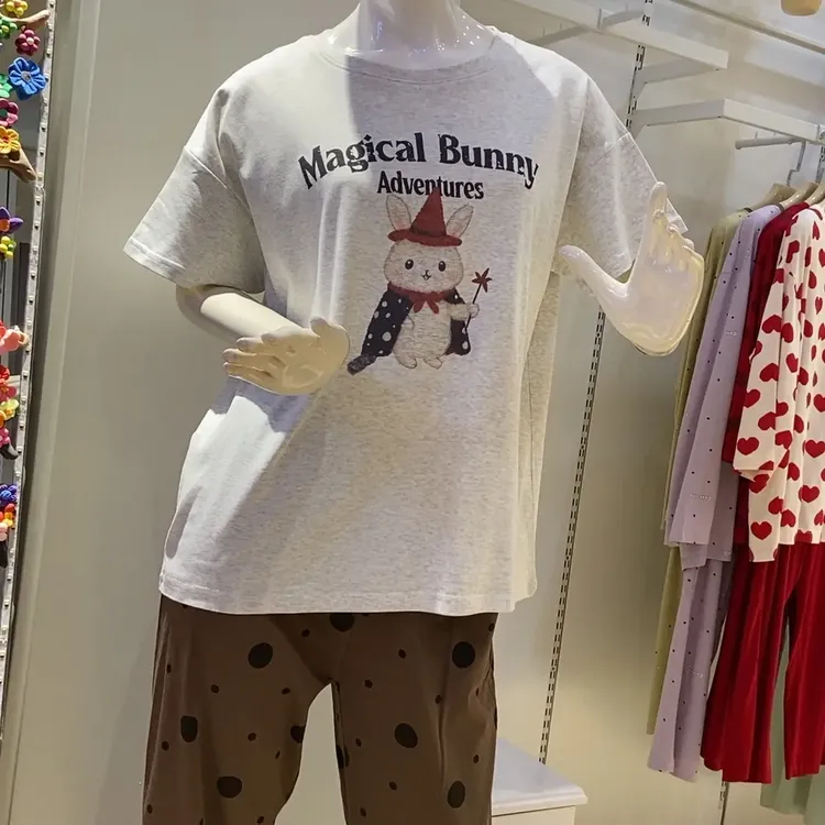 撞色狗狗短袖T恤女夏季宽松显瘦百搭上衣纯棉