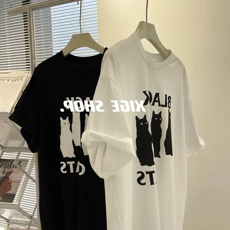 特大码300斤纯棉圆领夏季印花短袖t恤女胖mm复古遮肉宽松半袖上衣