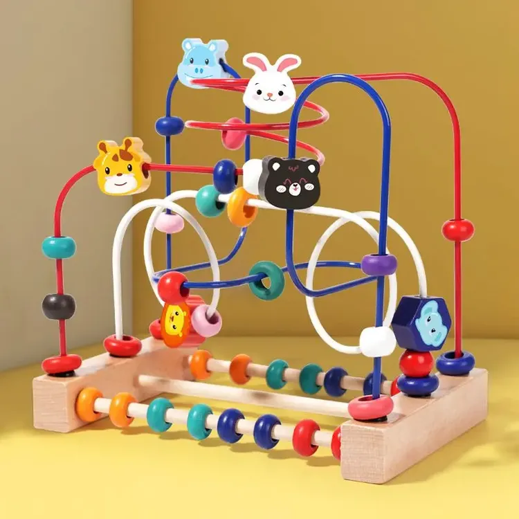 幼儿童绕珠玩具益智早教智力开发动脑专注力训练宝宝串珠积木玩具