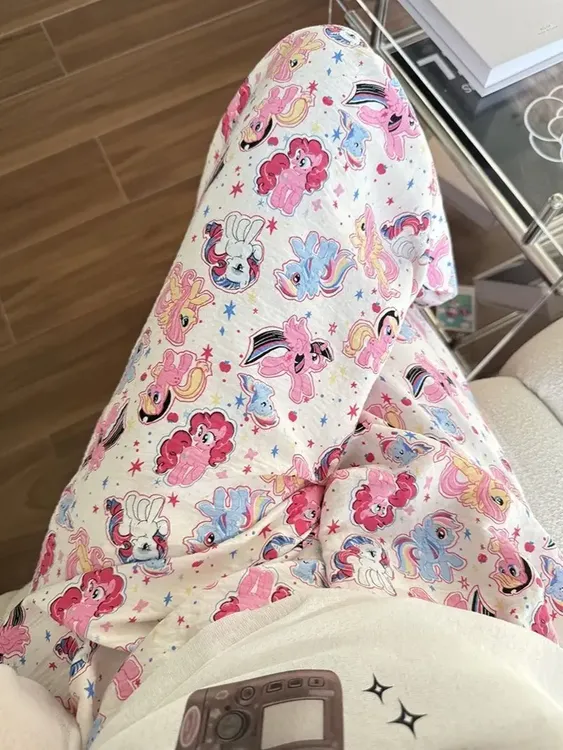 可爱夏季休闲裤家居遛弯裤时尚可爱云朵棉轻薄凉凉裤小马宝利睡裤