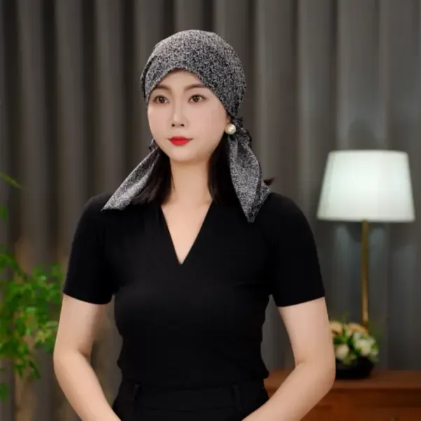 【碎花丝巾帽】休闲薄款繁花洋气飘带帽子女百搭碎花帽遮白发