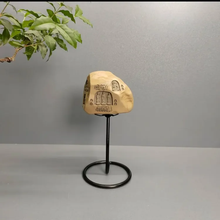 福天奇石底座适合办公室桌面摆放黑色摆件石头