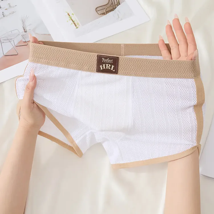 夏季薄款男士冰丝内裤凉感舒适亲肤透气平角裤青年运动中腰短裤衩