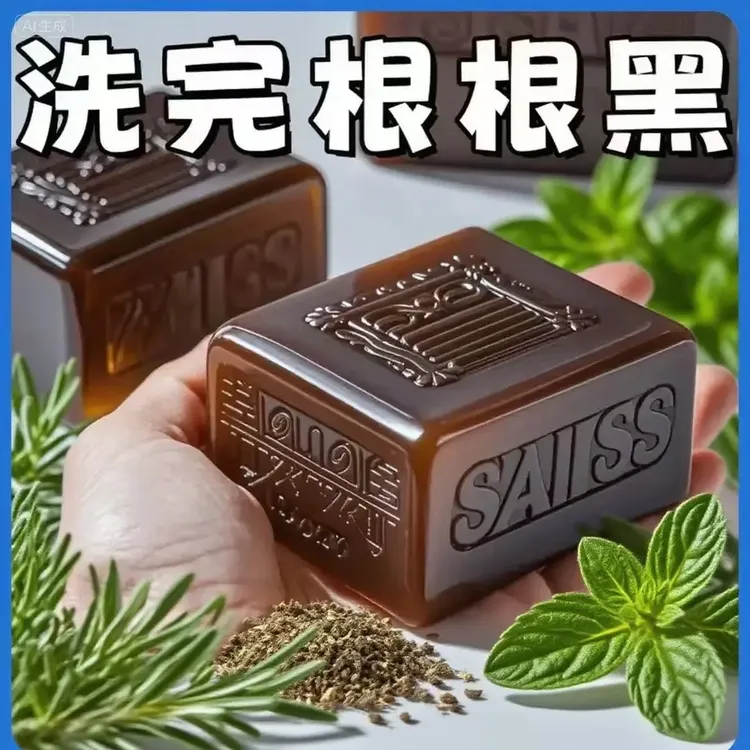 国货正品【洗完头满黑】新疆乌斯曼草洗发皂乌黑色亮泽洗头养发皂