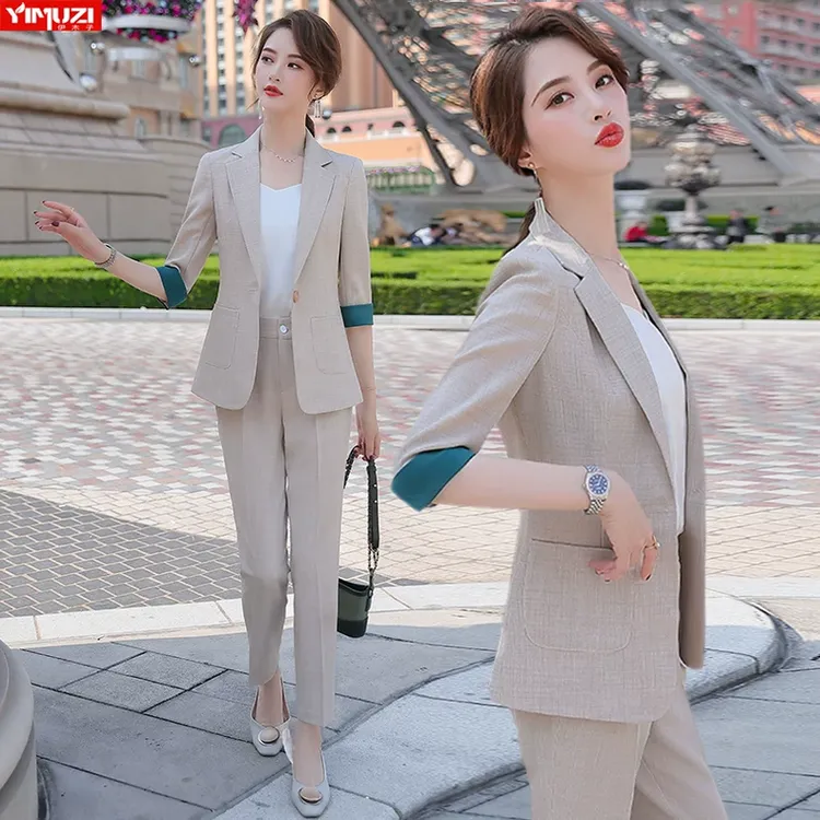 西装外套女夏天薄款2024新款小个子休闲女士西服夏季职业套装正装