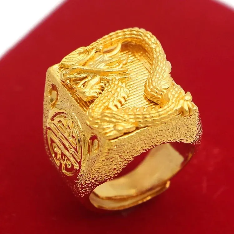 合金戒指 【专柜品质】龙行戒指高端霸气款金色指环送礼活口商品图