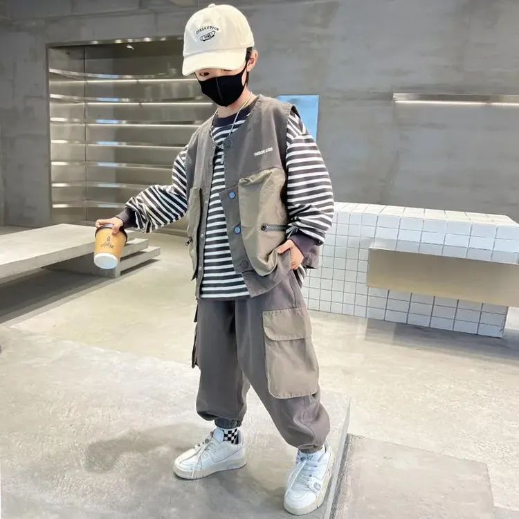 儿童装男童春装套装2025新款中大童春秋款男孩运动秋季帅气洋气潮
