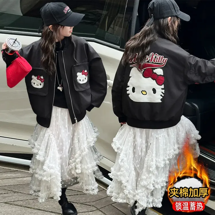 女童外套秋冬款2025新款儿童装棒球服洋气女孩夹克衫上衣秋冬衣服