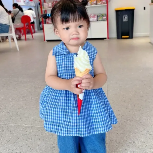 格子夏季薄款套装休闲风套头女童夏款女童牛仔