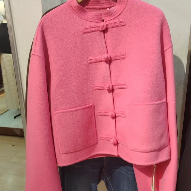 新中式国风羊绒短款外套冬季女士高级感过年拜年服秋冬