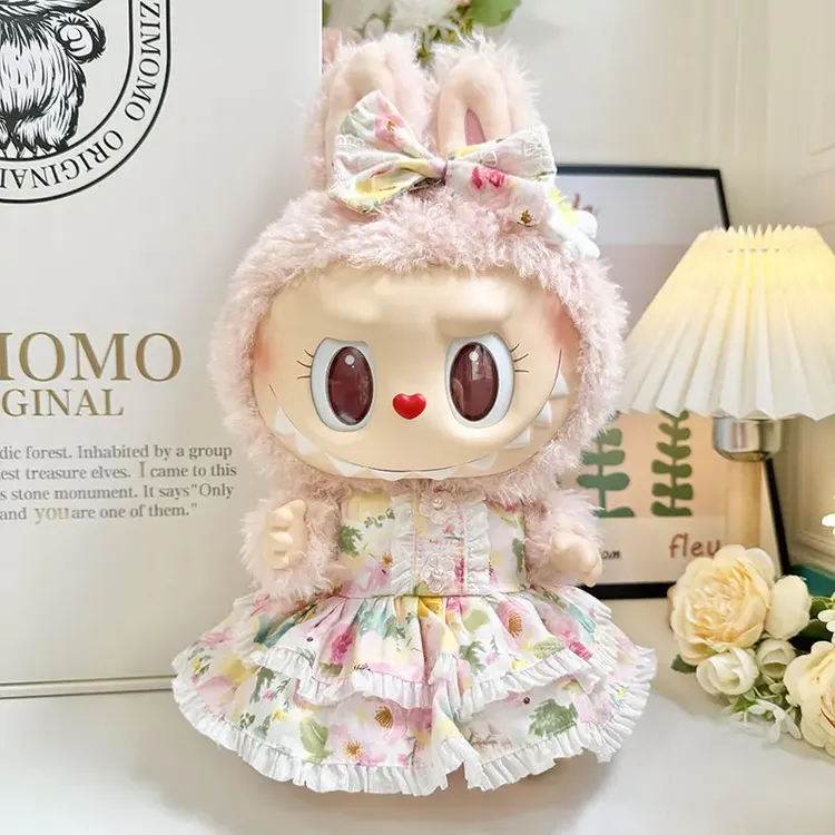 【仅衣服】38cm拉布布2025搪胶毛绒娃娃衣服Labubu公仔MOKOKO甜心