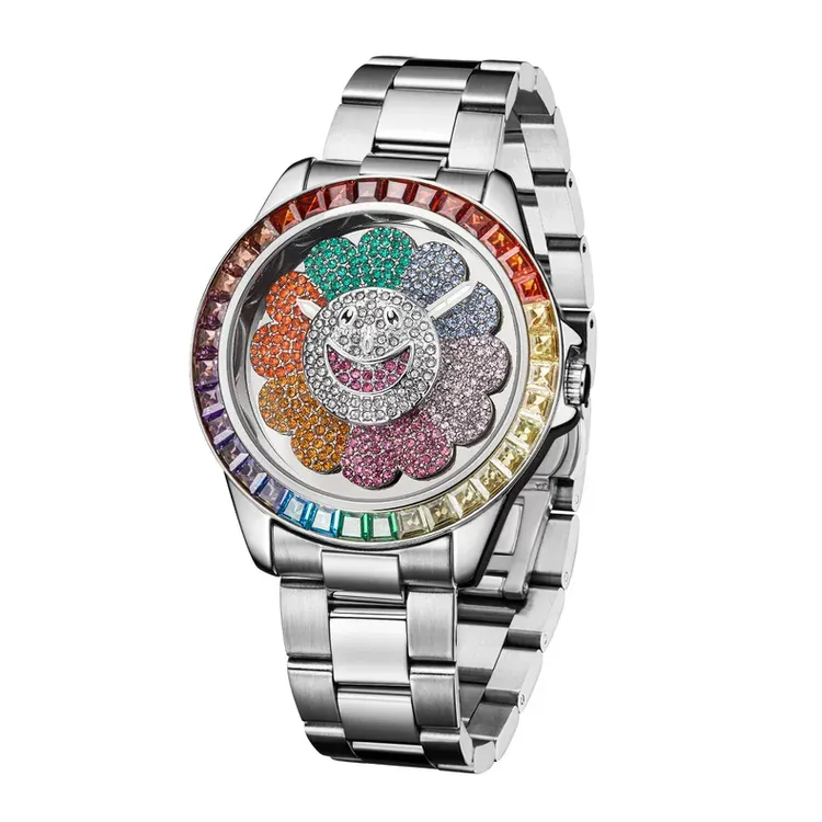 MiNORiTY【欧美嘻哈太阳花精钢腕表/潮流个性/可旋转石英表男】