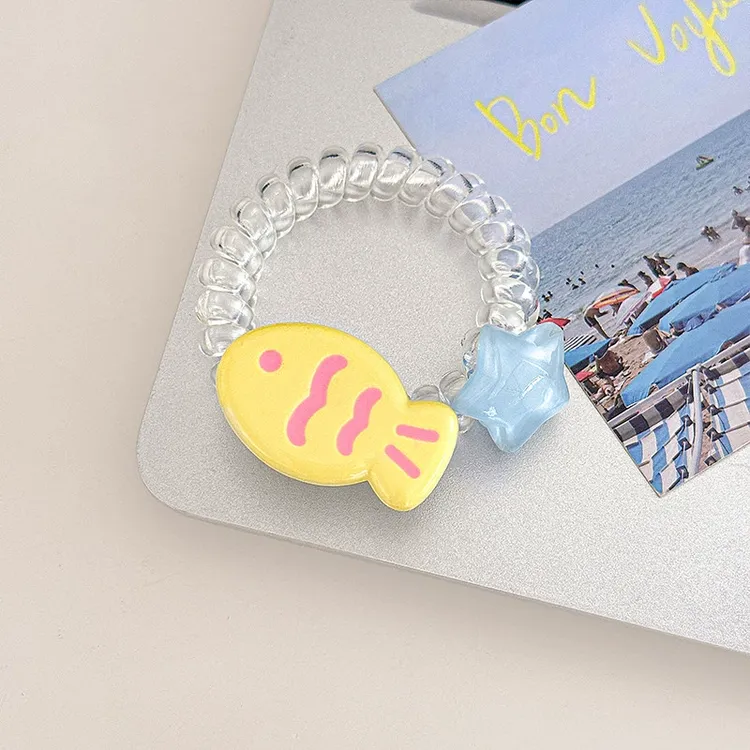 元气少女头绳不伤发橡皮材质复古风洋气简约可爱发圈小鱼电话