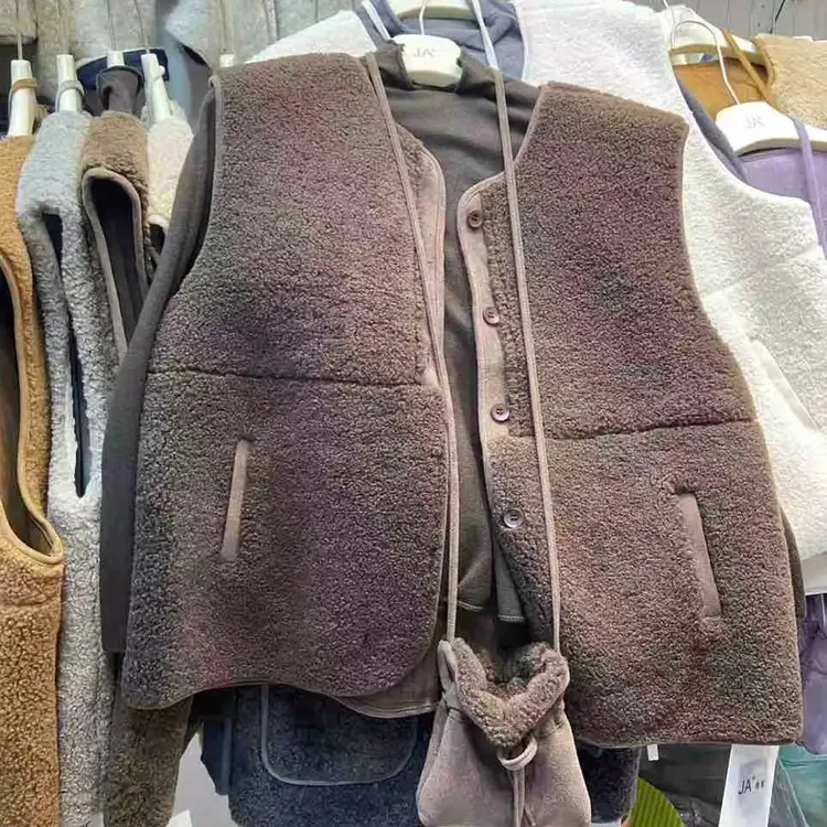 工字型款加绒厚款宽松型秋冬女士马夹薄款