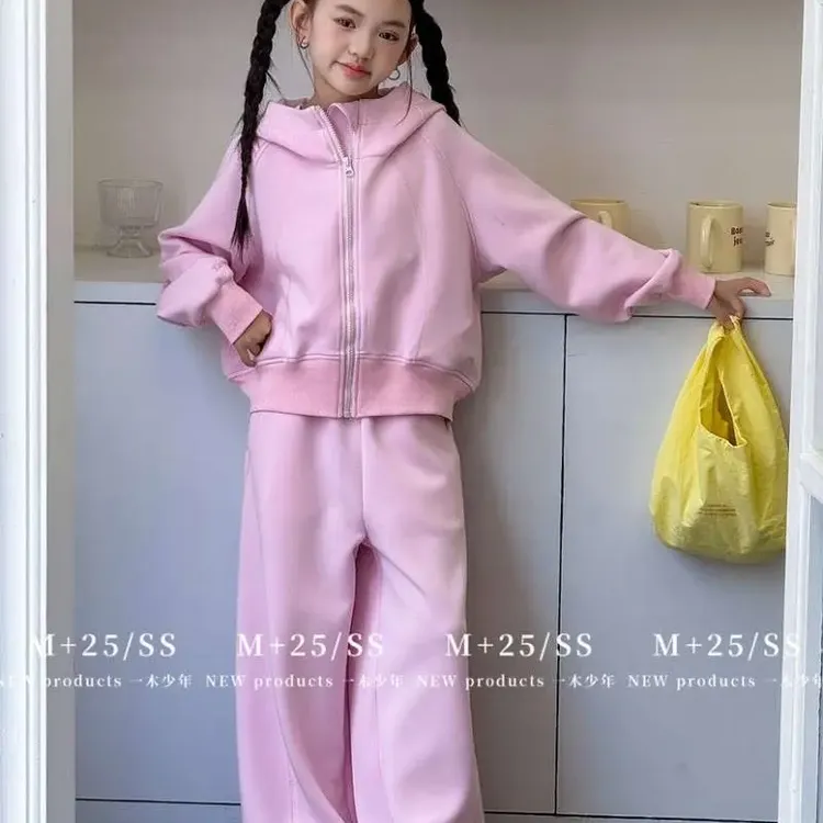 春秋秋季套装卡通动漫童装套头拉链外套女休闲时尚女童少年