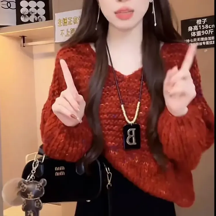 秋冬韩系高级感柔软毛衣女2025新款显瘦穿搭独特小众超好看针织衫