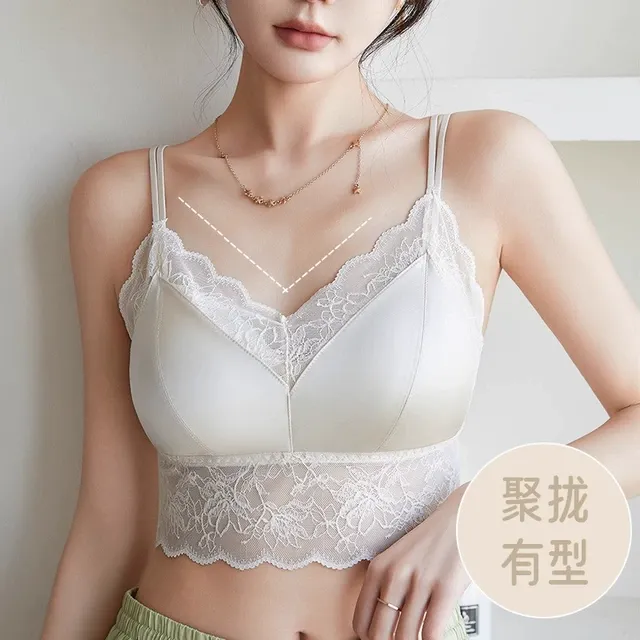 蕾丝吊带背心女2025新款春夏季内搭外穿带胸垫美背抹胸上衣性感