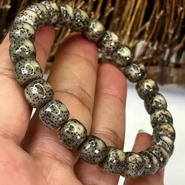 原生态月朗星稀9x8桶珠单圈文玩饰品