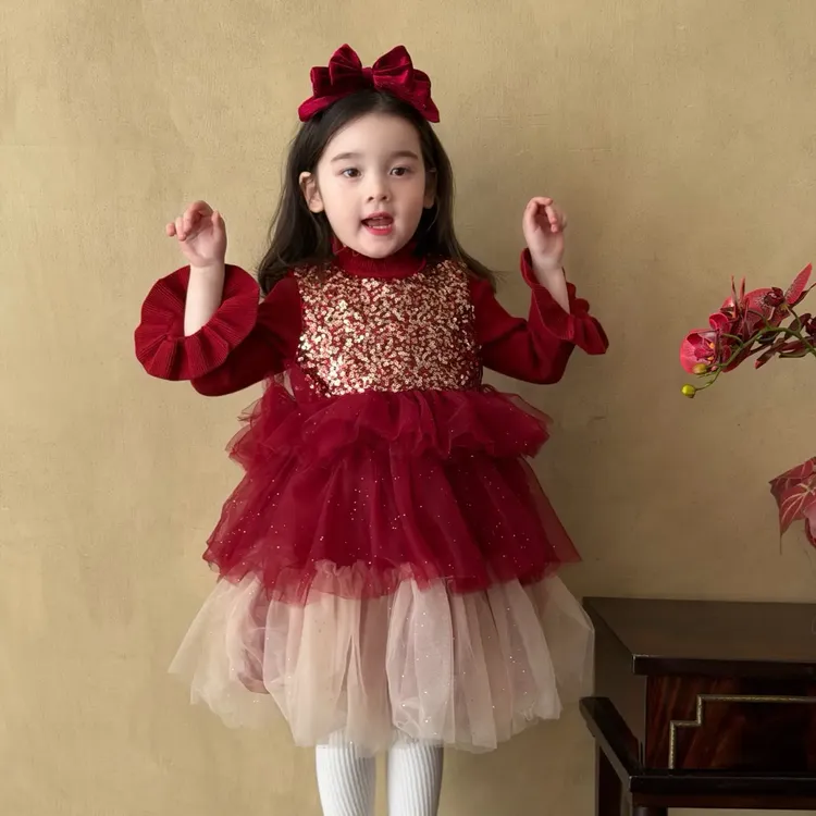 正版苏西Susie女童秋冬亮片加绒公主连衣裙背心裙7690打底7160