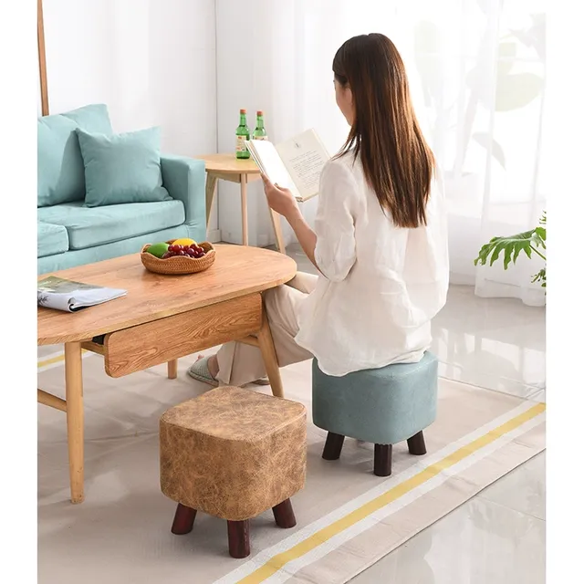 实木家用小凳子休闲换鞋凳客厅小板凳茶几矮凳简约轻奢沙发凳方凳