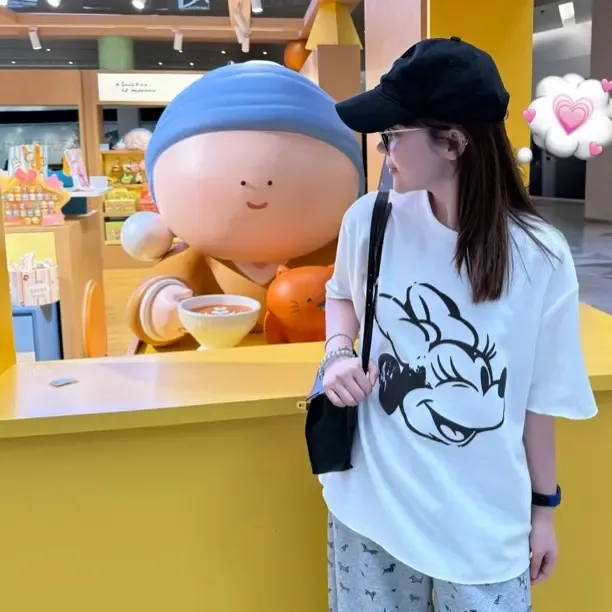 SEVENFUOO-【米奇】卡通印花圆领短袖T恤