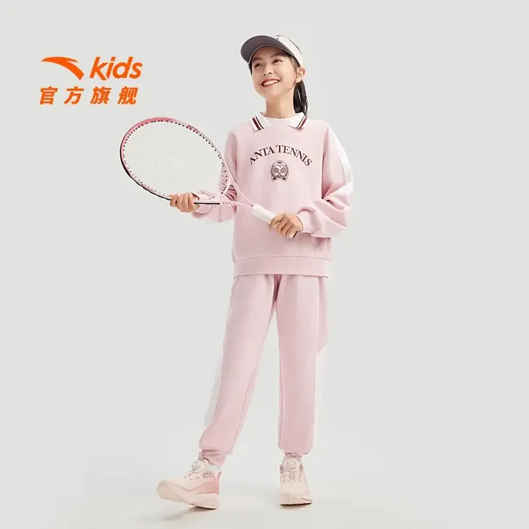 【女童专享价】安踏儿童运动套装女童两件套卫衣新款套头A62517711