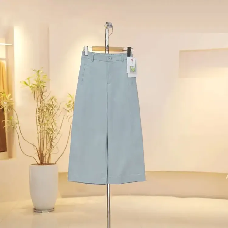 2025年夏季新款薄简约百搭高腰显瘦百搭时尚休闲八分裤女士阔腿裤