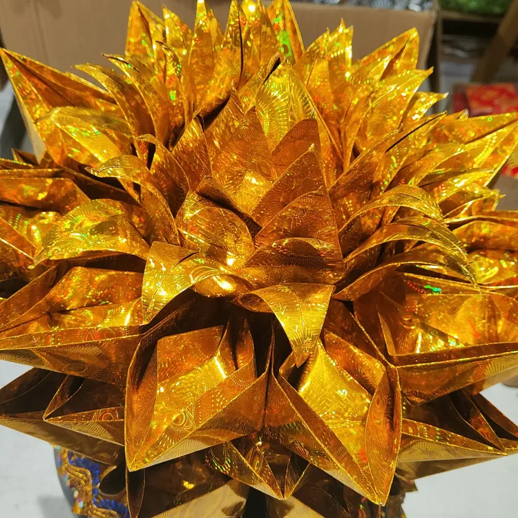 手工折叠三层大金莲成品，半成品带教程，简单好做，祈福装饰通用