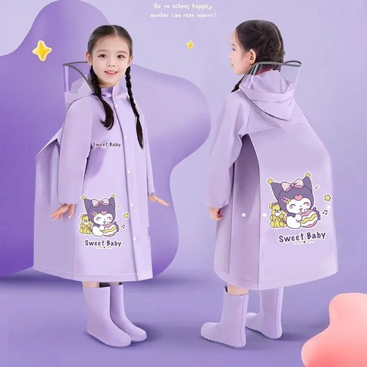 儿童雨衣男童女孩通用全身防水幼儿园小学生上学带书包位小雨披ss