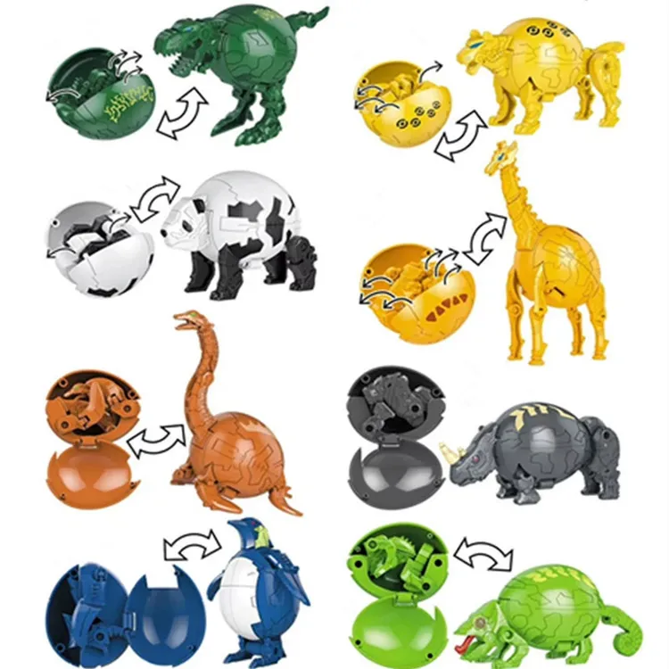 儿童玩具远古怪兽蛋恐龙猛犸象剑齿虎变色龙豹子长颈鹿动物变形蛋