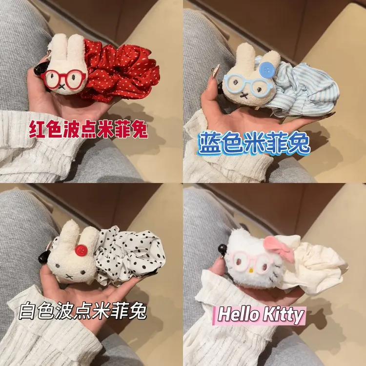 ins风可爱波点大号米菲兔巨显发量香蕉夹脑勺盘发百搭少女发饰