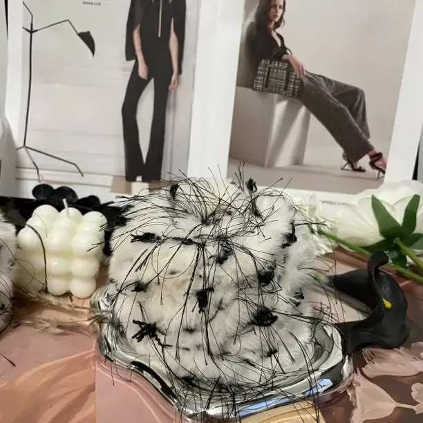 墨雨云烟皮草特色手混线柔软手工DIY编织钩织材料独特小众设计款