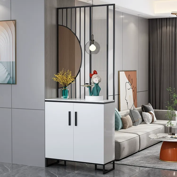 轻奢入户玄关鞋柜屏风一体间厅柜客厅进门装饰储物长虹玻璃隔断柜